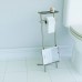 Umbra Valetto Free Standing Toilet Paper Holder and Magazine Stand – Modern Toilet Paper Stand with Integrated Magazine Rack and Tray for Accessories like Phone  Candle  Air Freshener and More  Nickel - B079LGPV8H